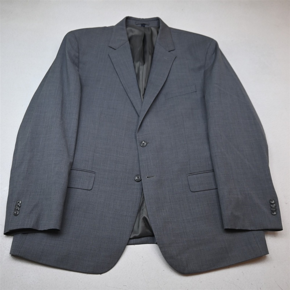 Jos A Bank 46R Gray Stretch Wool Slim Mens Blazer Suit Jacket Sport Coat